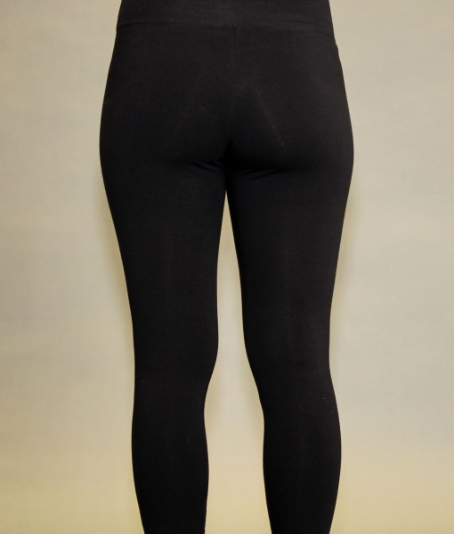 Organic Cotton Ankle Leggings, 92/8 Black, made in India [ML 92 8