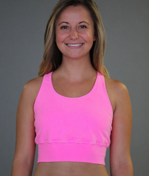 Organic Cotton Lace Back Bra- Kundalini Pink by Blue Lotus Yogawear