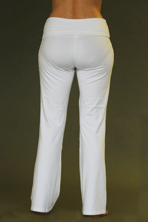 Organic Cotton Yoga Pants Fold Over Waist Band Grey Yoga Bottoms Organic  Cotton Clothing -  Canada