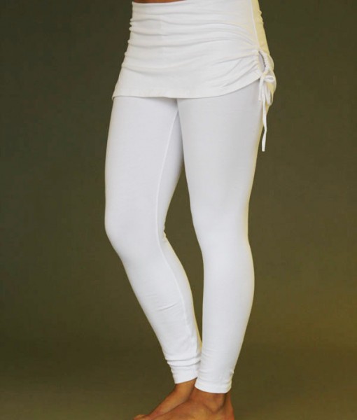 Organic Cotton Yoga Skirted Legging - Kundalini White by Blue Lotus Yogawear