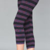 Variegated Stripe Cotton Lycra Crop Yoga Legging by Blue Lotus Yogawear