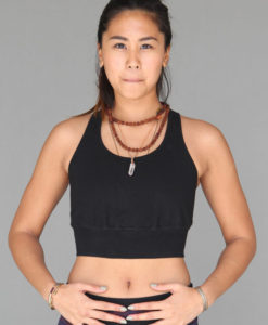 Organic Cotton Lace Back Bra - Black Front by Blue Lotus Yogawear
