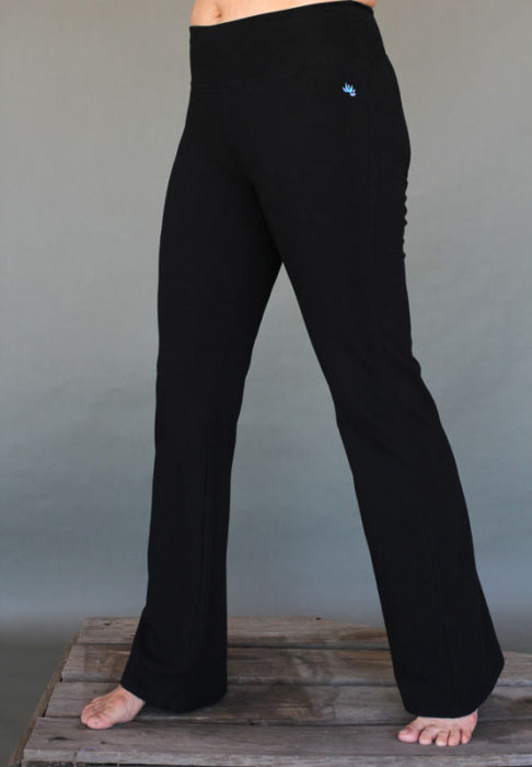 Organic Cotton Flare Leg Yoga Pant- Black