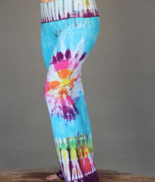 Organic Cotton Hippie Tie Dye Foldover Waist Yoga Pant by Blue Lotus Yogawear