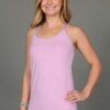 Organic Cotton Double Cross Back Cami with Built-in Bra- Pink by Blue Lotus Yogawear