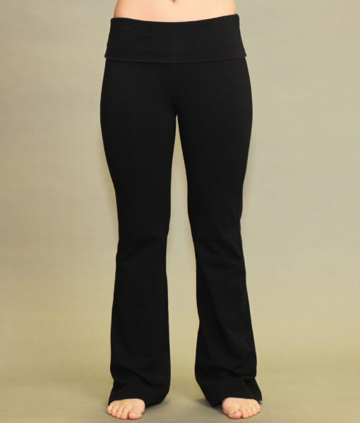 Organic Cotton Fold-over Waistband Yoga Pant - Black by Blue Lotus Yogawear