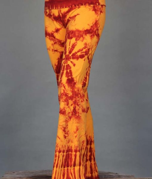 Organic Cotton Foldover Waist Yoga Pant - Inner Fire Tie Dye by Blue Lotus Yogawear