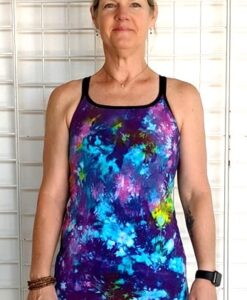 Organic Open Caged-Back Yoga Top - Multicolor Tie Dye by Blue Lotus Yogawear
