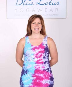 Om Symbol Yoga Tank Top - Turq-Purple Tie Dye by Blue Lotus Yogawear