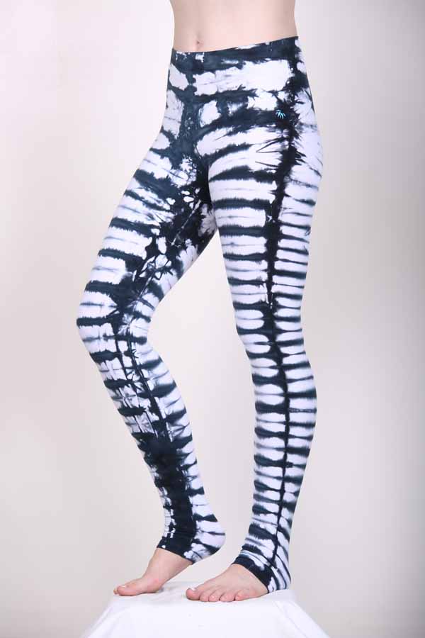 Bengal Tiger Tie Dye Ankle Length Yoga Legging- White Black