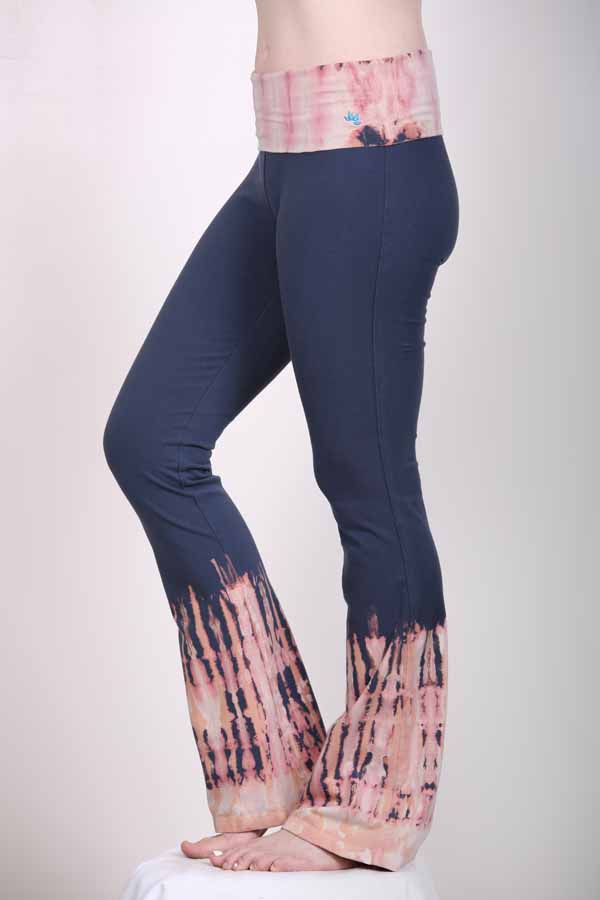 Organic Cotton Foldover Waist Yoga Pant – Indigo Tie Dye