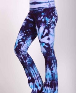 Organic Cotton Tie Dye Foldover Waist Yoga Pant - Purple Turq by Blue Lotus Yogawear