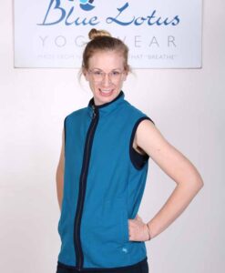 Organic Cotton Heart Zip Vest- Teal by Blue LOtus Yogawear