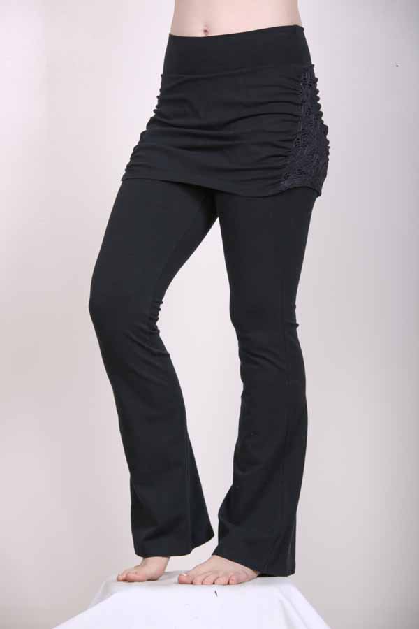 Women's Sports Pants With Skirt Overlay, Suitable For Yoga