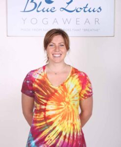 100% Cotton Spiral Tie Dye Yoga Tee- Malibu Sunset by Blue Lotus Yogawear