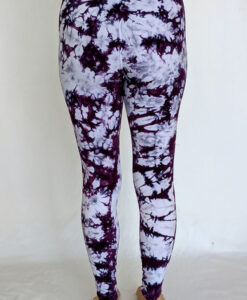 Organic Cotton Ankle Length Yoga Legging- Purple Tie Dye Back by Blue Lotus Yogawear