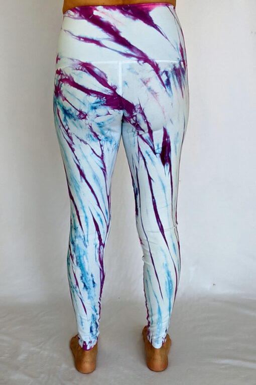 Shibori Dye High Waist Ankle Length Yoga Legging Back by Blue Lotus Yogawear