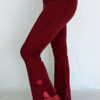 Organic Cotton Mehndi Design Flare Leg Yoga Pant - Wine by Blue Lotus Yogawear