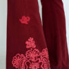 Organic Cotton Mehndi Design Flare Leg Yoga Pant - Wine Detail