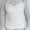 Light Weight Cotton Novelty Stripe Sweater - Kundalini White by Blue Lotus Yogawear