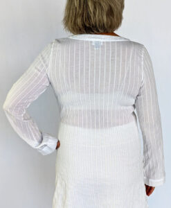 Gauze Long Sleeve Dress - Kundalini White Back by Blue Lotus Yogawear