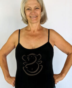 Organic Cotton Ganesha Cami with Adjustable Straps- Black by Blue Lotus Yogawear