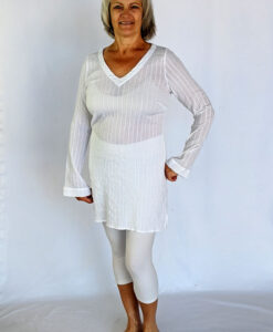 Gauze Long Sleeve Tunic Dress - Kundalini White by Blue Lotus Yogawear