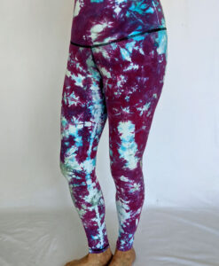 Crystal Dye High Waist Ankle Length Yoga Legging-Purple-Turq by Blue Lotus Yogawear