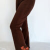 Organic Cotton Mehndi Design Flare Leg Yoga Pant - Brown by Blue Lotus Yogawear