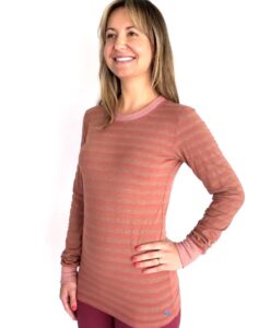 Lightweight Organic Cotton Stripe Sweater- Rust by Blue Lotus Yogawear