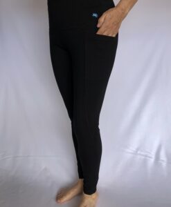 Organic Cotton High Waist Ankle Length Legging with Side Pockets- Black by Blue Lotus Yogawear
