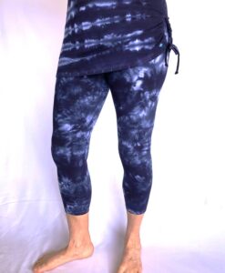 Tie Dye Organic Cotton Skirted Legging in Navy by Blue Lotus Yogawear